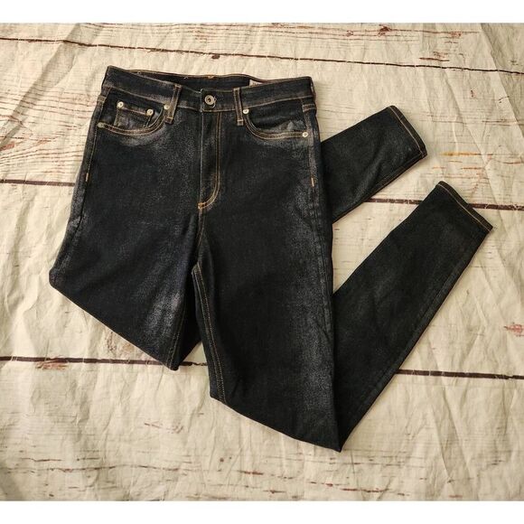 Rag & Bone Nina High-rise Skinny Jeans in Clearcoat Size 28 - Picture 1 of 7